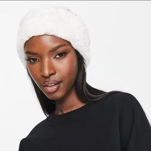 NWT ASOS 4505 faux fur‎ ski headband White One Size